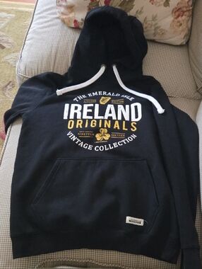 Black Pullover Hoodie with Yellow Accent